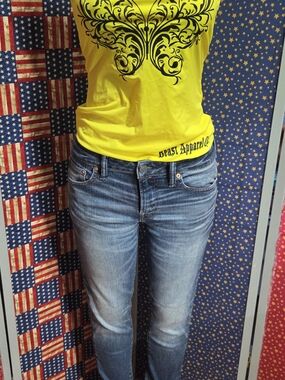 **American Eagle Outfitters Dark Blue Skinny Jeans with Copper Rivet**